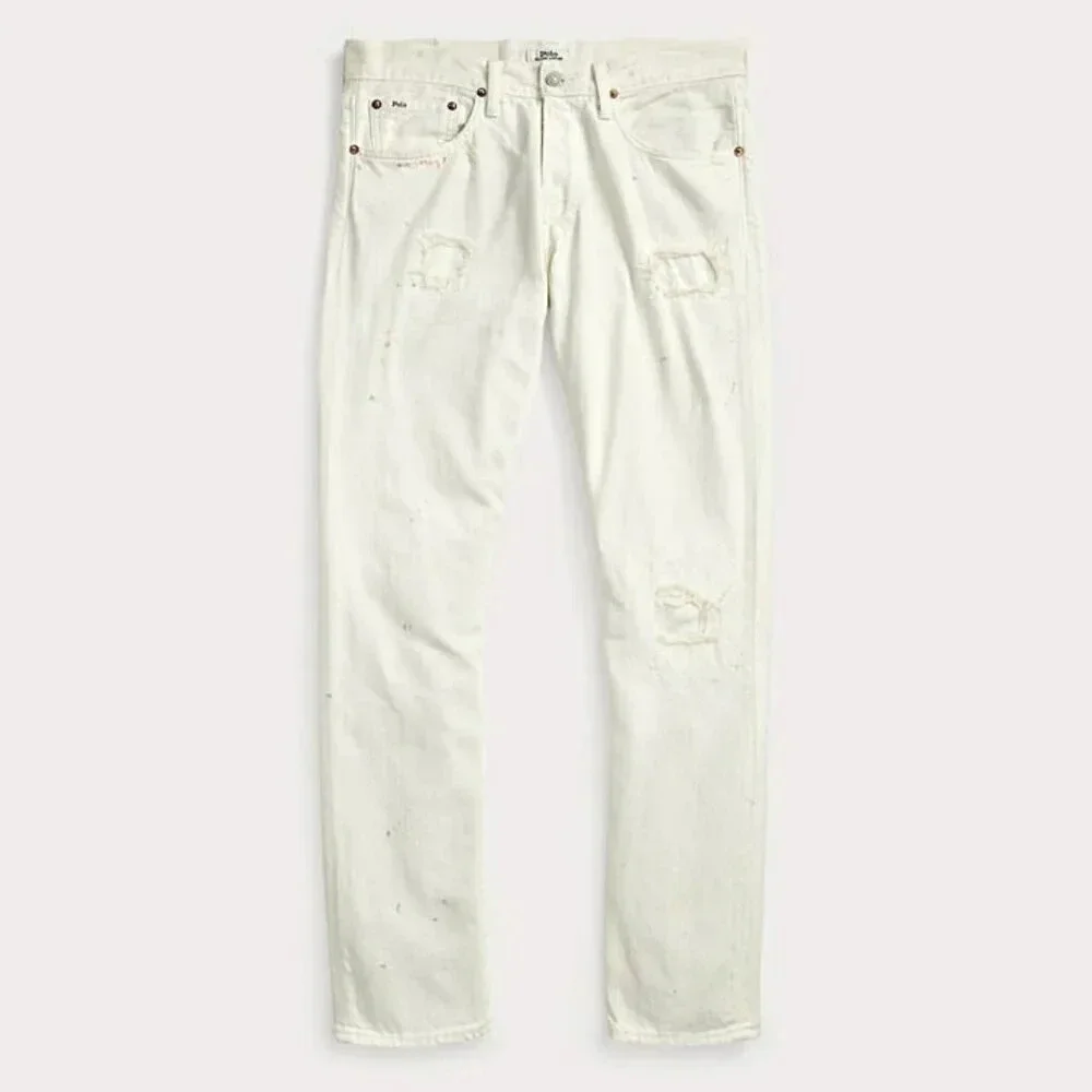 Polo Ralph Lauren Men's Sullivan Slim Distressed Jean White Size 38 (MSRP $198)
